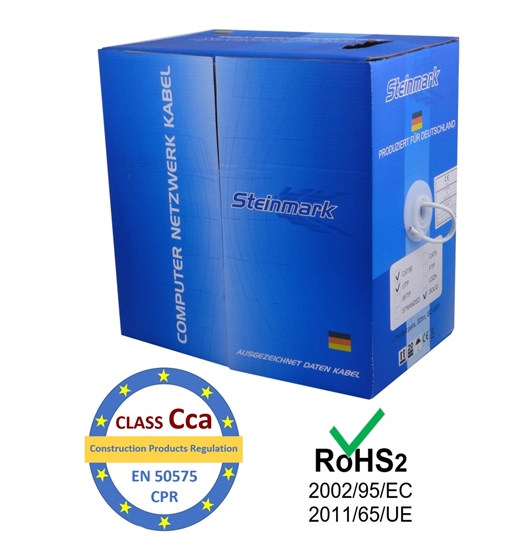 Изображение LAN Datortīklu kabelis, CAT6 UTP, iekšdarbu montāžai, 305m, CPR klase Cca (s1a,d0,a2) , LSZH