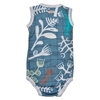 Изображение Lodger Romper Botanimal kokvilnas bodijs bez piedurknēm, Ocean, 68 cm