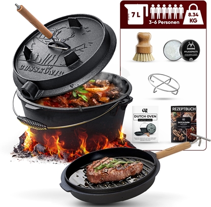 Изображение Lumarko Gusskönig Wypalany Dutch Oven Set 7L bez nóg
