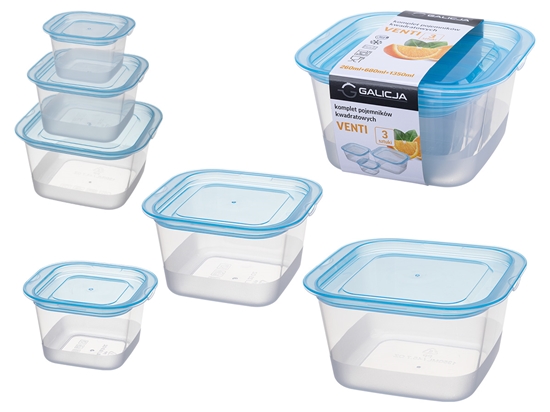 Picture of Lunch Box, 3 pieces, 260 ml / 680 ml / 1350 ml, 41168, 17.3 x 16 x 9.5, GALICJA