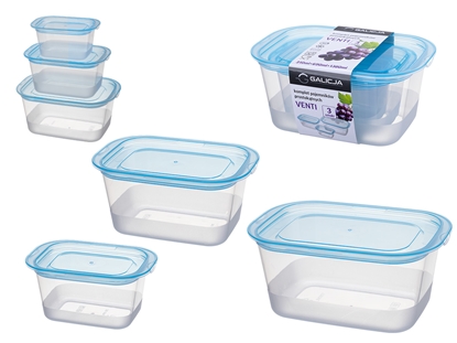 Изображение Lunch Box, 3 pieces, 310 ml / 690 ml / 1380 ml, 41151, 20.2 x 13.7 x 9.5, GALICJA