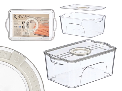 Attēls no Medium refrigerator organizer with lid, white, 10.8×26.3×16 cm, 12509, Kinvara