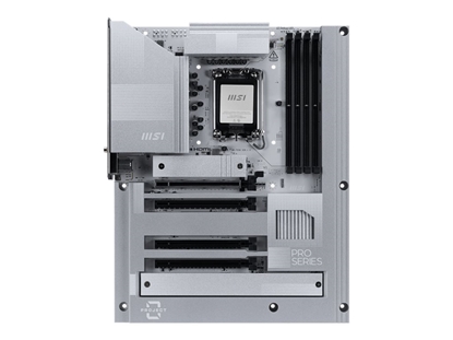 Picture of MSI PRO Z890-S WIFI PZ | Processor family Intel | Processor socket LGA1851 | DDR5 | Supported hard disk drive interfaces SATA, M.2 | Number of SATA connectors 4