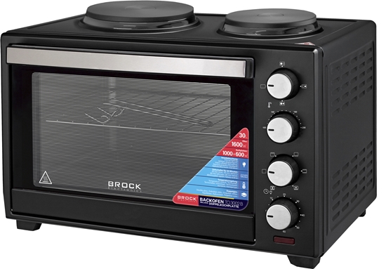 Изображение Oven with hotplates BROCK TO 3002 B 30L, 1600W