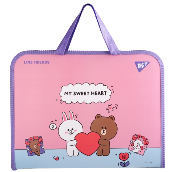 Picture of Rāvējslēdzēja portfelis YES Line Friends Choco and Cony FC ar auduma rokturiem