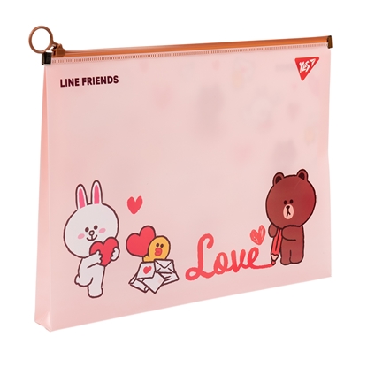 Picture of Rāvējslēdzēja soma YES Line Friends Brown A4