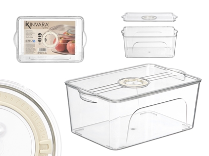 Attēls no Refrigerator organizer with lid, white, 14×33.5×21.2 cm, 12511, Kinvara