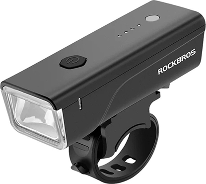 Picture of RockBros Lampka rowerowa przednia Rockbros 24510003001 260 lm + kabel USB-C - USB-A - czarna