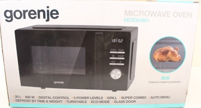 Attēls no SALE OUT. | Gorenje Microwave Oven | MO20A4BH | Free standing | 800 W | 20 L | Grill | Black | DAMAGED PACKAGING AND ITEM RIGHT SIDE