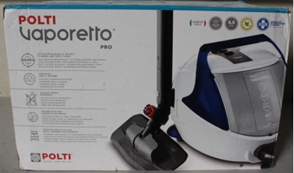 Attēls no SALE OUT. | Polti | Steam cleaner | PTEU0313 Vaporetto Pro 100 Eco Power | Power 1900 W | Steam pressure 5.5 bar | Water tank capacity 2 L | White/Blue | DAMAGED PACKAGING. ITEM SCRATCHED AND DIRTY. MISSING: BRUSH, CONCENTRATOR