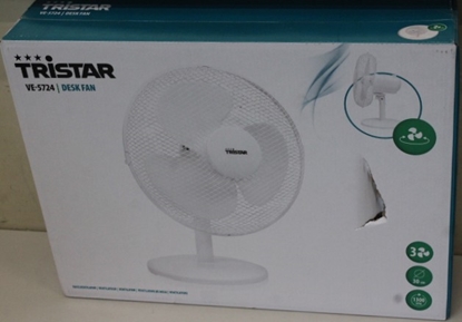 Изображение SALE OUT. | SALE OUT. Tristar Desk fan | VE-5724 | Desk fan | 40 W | Diameter 30 cm | Number of speeds 3 | Oscillation | White | DAMAGED PACKAGING