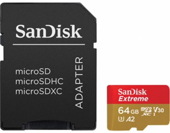 Picture of SanDisk microSDXC Extreme 64GB 170/80 MB/s A2 C10 V30 UHS-I U3