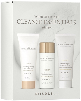 Attēls no Shiseido Rituals Set Your Ultimate Cleanse Essentials peeling do twarzy 30ml + pianka oczyszczajca 30ml + puder oczyszczajcy 15g