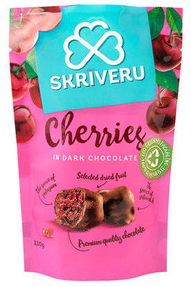 Attēls no SKRĪVERU Ķirši tumšajā šokolādē 110g