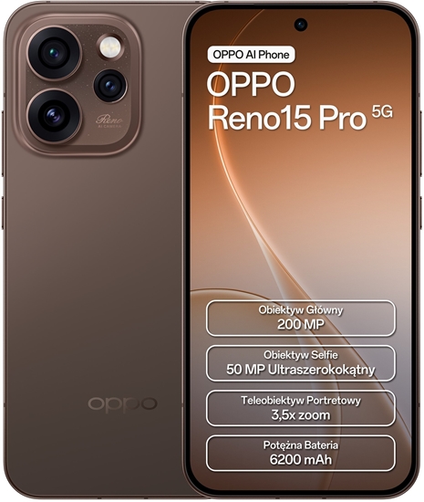 Picture of Smartfon Oppo Reno 15 Pro 5G 12/512GB Brzowy  (OPR15P5G12/512BRN)
