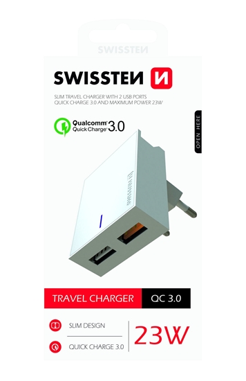 Picture of Swissten Premium Travel Charger 2X USB QC3.0 23W