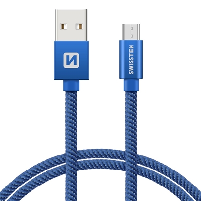 Picture of Swissten Textile Quick Charge Universal Micro USB Data and Charging Cable 0.2m