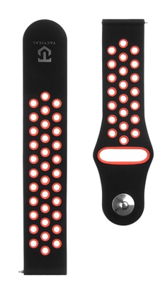 Изображение Tactical 20mm Double Silicone Watch Band Black Red