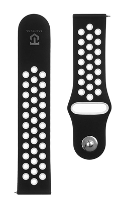 Изображение Tactical 22mm Double Silicone Watch Strap and Watch Band Black White
