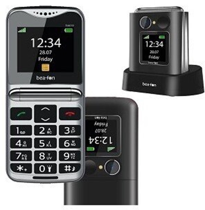 Изображение Telefon komórkowy Bea-fon Beafon Fold 10 Silver Line, Grotastenklapphandy, schwarz-silber