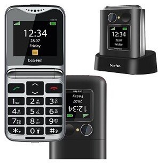 Изображение Telefon komórkowy Bea-fon Beafon Fold 10 Silver Line, Grotastenklapphandy, schwarz-silber
