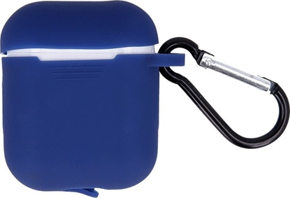 Picture of TelForceOne Etui ochronne z haczykiem do Airpods 1/2 granatowe