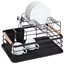 Picture of Two-Tier Dish Drying Rack, Steel-Plastic-Wood, Black - KINGHoff KH 1796