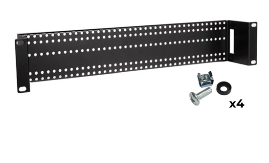 Изображение Universāls 2U montāžas panelis pametne 19" RACK skapjiem