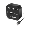Изображение USB 2.0 HUB + SD karšu lasītājs | 3 USB porti | SD/SDHC/SDXC | microSD | MS | MMC | 480 Mb/s