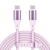 Изображение USB-C – USB-C 100W savienotājkabelis (1 m), silikona, rozā – Kruger & Matz Basic sērija
