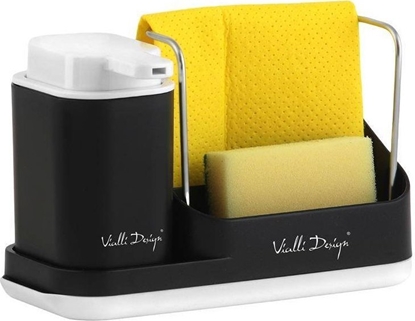 Picture of Vialli Design Organizer kuchenny z dozownikiem na pyn Livio Duo czarny 8296