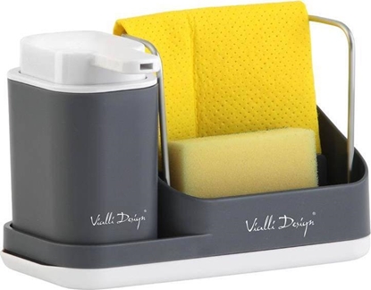 Picture of Vialli Design Organizer kuchenny z dozownikiem na pyn Livio Duo szary 8319