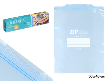 Изображение 10 units big freezing bag with zip, 30×40+2 cm, 87069, Leknes