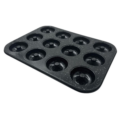 Picture of 12-pieces muffin baking pan, metal, non-stick coating, black, 35x26.5cm, Klausberg. KB 7841