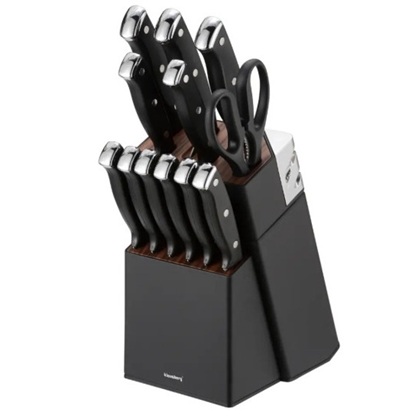 Picture of 13-piece knife set with sharpener and stand, stainless steel, Klausberg, KB 7985