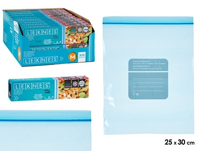 Изображение 15 units medium freezing bag with zip, 25×30+2 cm, 87068, Leknes