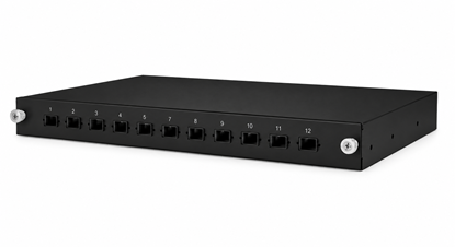 Picture of 19" Fiksēts Optiskais komutācijas panelis bez kasetes, 12 port SC simplex / LC duplex