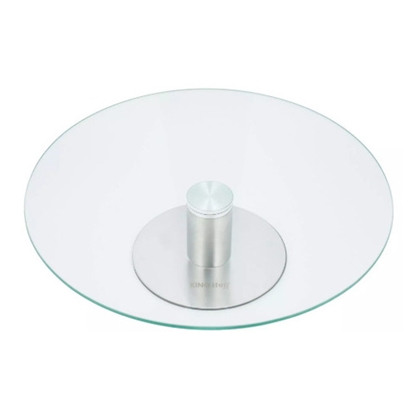 Picture of 1-tier platter, glass - steel Ø30cm Kinghoff, KH 4014