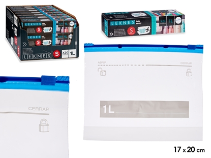 Изображение 20 units multipurpose bag with zip 1L, 20×17+2.5 cm, 87070, Leknes