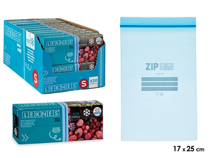 Изображение 20 units small freezing bag with zip, 17×25+2 cm, 87067, Leknes