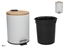 Picture of 3L Bamboo Lid Trash Can With Pedal, White, 21.00 x 17.00 x 23.00, BATH&GO