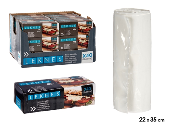 Picture of 40 units plastic sandwich bag, 4.4×14.3×5.3 cm, 87072, Leknes