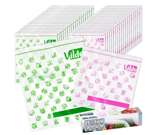Picture of 40-Pack Ziplock Food Bags, 229163, VILDE