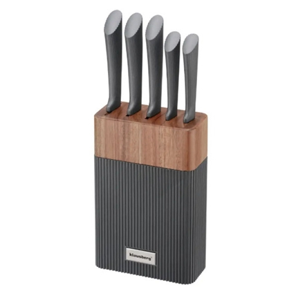 Picture of 6-piece knife set with acacia block, stainless steel, Klausberg, KB 7979