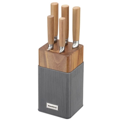 Изображение 6-piece knife set with acacia block, stainless steel, Klausberg, KB 7983