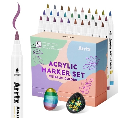 Picture of Acrylic Marker Pens ARRTX 30F, 30 Metallic Colours