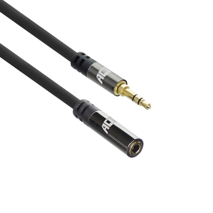 Attēls no ACT 2XSTEREO 3.5MM M/F BK 2.00M