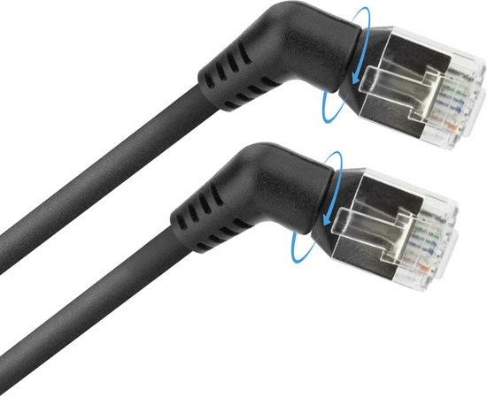 Picture of ACT CAT6A U/FTP SLIM R360 BK 0.50M