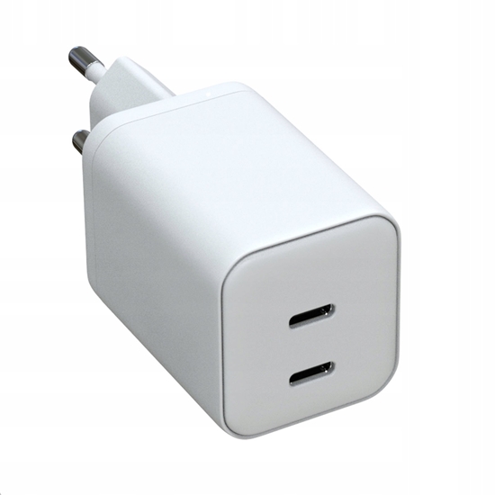 Изображение adowarka USB AK-CH-29 2x USB-C PD 5-20V / max. 3A 45W Quick Charge 3.0 GaN