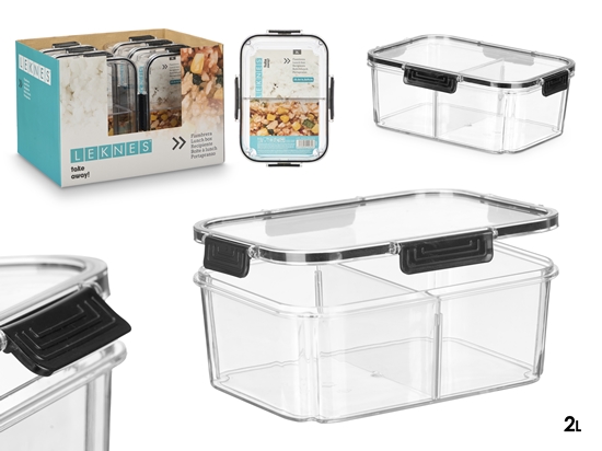 Изображение Airtight divided lunchbox 2 L, 9×24×16.5 cm, 10465, Leknes